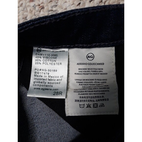 28r AG Adriana Goldsmith The Stlit Cigarette Leg Dark Wash With Stretch - Picture 8 of 8